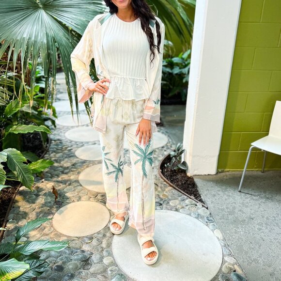 Summer Paradise Satin Printed Blazer - Picture 4 of 5